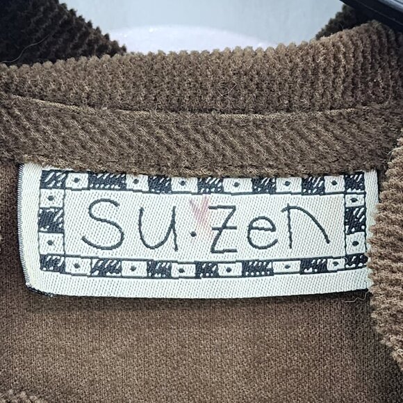 SuZen Women's 100% Linen Vintage Corduroy Button Front Jacket - M - Picture 6 of 8